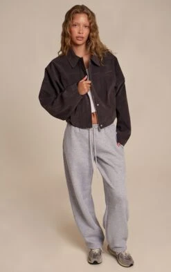 Grey Faux Suede Covered Placket Bomber Jacket -Pretty Little Thing Shop 416c8802debc7cb47138a8077fd9763363489243 CNN9960 3 grey faux suede covered placket bomber jacket