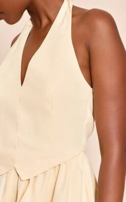 Buttercream Waist Coat Puff Ball Romper -Pretty Little Thing Shop 418514098c964e74f2890ecf90153f7ee315b181 CNO0452 4 buttercream waist coat puff ball playsuit