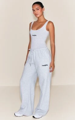 Ash Grey Prettylittlething Wide Leg Sweatpant
