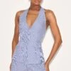 Prettylittlething Blue Pinstripe Halter Vest Tailored Romper 11 Prettylittlething Blue Pinstripe Halter Vest Tailored Romper -Pretty Little Thing Shop 4236ce1c0fdb19b1192b5c652f88f3d93e50322c CNM0446 1 blue pinstripe halter waistcoat tailored playsuit