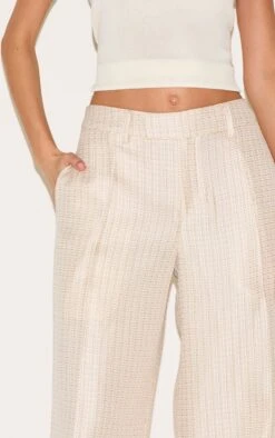 Prettylittlething Cream Textured Woven Tailored Pants -Pretty Little Thing Shop 42d8386ee3e2154fc0c670fc3d02593c5f5f106f CNL9195 4 cream textured woven tailored trousers