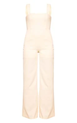 Prettylittlething Cream Woven Cut Out Bow Detail Jumpsuit -Pretty Little Thing Shop 43a869b50a98f7e187f89b60c27129ec3fbe37fc CNI2824 5