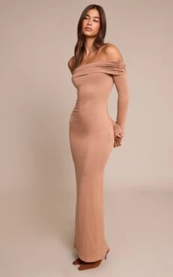 Prettylittlething Taupe Soft Touch Jersey Bardot Maxi Dress -Pretty Little Thing Shop 43c23da56f61e8dbf42d380b2f35f511f0c86781 CNO3504 3 taupe soft touch jersey bardot maxi dress