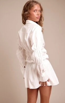 Prettylittlething White Ruched Long Sleeve Shirt Dress 6 Prettylittlething White Ruched Long Sleeve Shirt Dress -Pretty Little Thing Shop 43dcd391c769d22b25e80f7dde76e616f50d789c CNO3546 2 white ruched long sleeve shirt dress