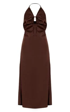 Prettylittlething Chocolate Satin Tie Front Maxi Dress 9 Prettylittlething Chocolate Satin Tie Front Maxi Dress -Pretty Little Thing Shop 43e670380291159da98b2564250dbc81b734206f CNN7681 5 chocolate satin tie front maxi dress