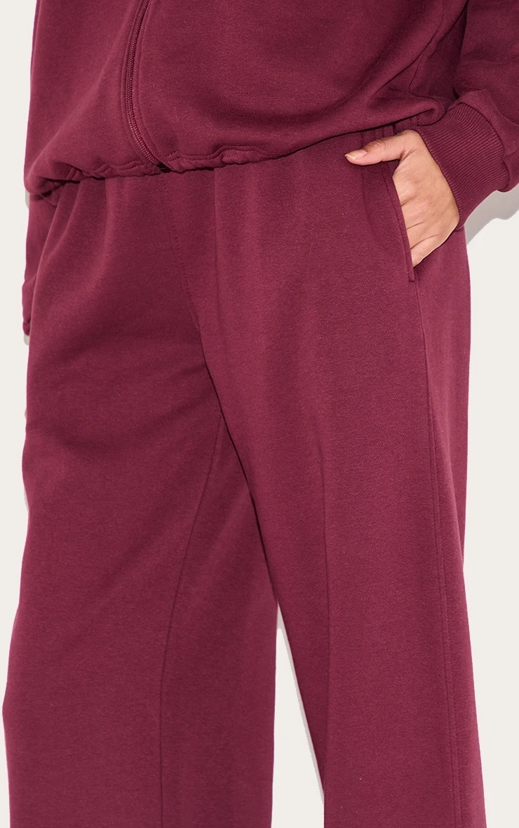 Prettylittlething Burgundy Wide Leg Sweat Sweatpants 4 Prettylittlething Burgundy Wide Leg Sweat Sweatpants - Image 4