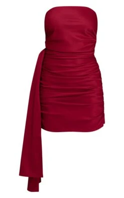 Prettylittlething Burgundy Woven Bandeau Ruched Draped Mini Dress -Pretty Little Thing Shop 44aaadffe13c6ba4751aebfc46ed0622be1cc5e7 CNO7376 5 burgundy woven bandeau ruched draped mini dress