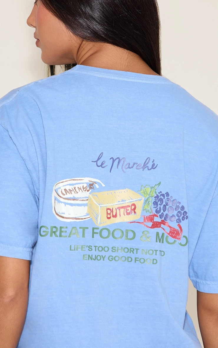 Sky Blue Food Market Graphic Oversized T-shirt 1 Sky Blue Food Market Graphic Oversized T-shirt