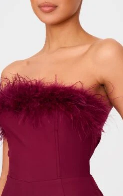 Prettylittlething Burgundy Faux Fur Bandeau Straight Leg Jumpsuit -Pretty Little Thing Shop 454603870dfb7714c19d1cde4fd97b2634388d6e cnl0502 4