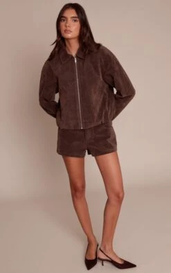 Dark Brown Suede Tailored Shorts -Pretty Little Thing Shop 461e639c360b0b465a16f1b16d11cefd01d9959c CNO2235 4 dark brown suede tailored shorts