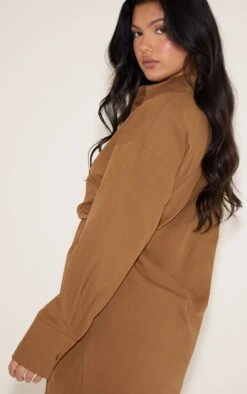 Prettylittlething Chocolate Overlay Long Sleeve Shirt Dress -Pretty Little Thing Shop 4768d8021ec7bcdf85388ecab1b7704188e145bc CNN3830 2 chocolate overlay long sleeve shirt dress