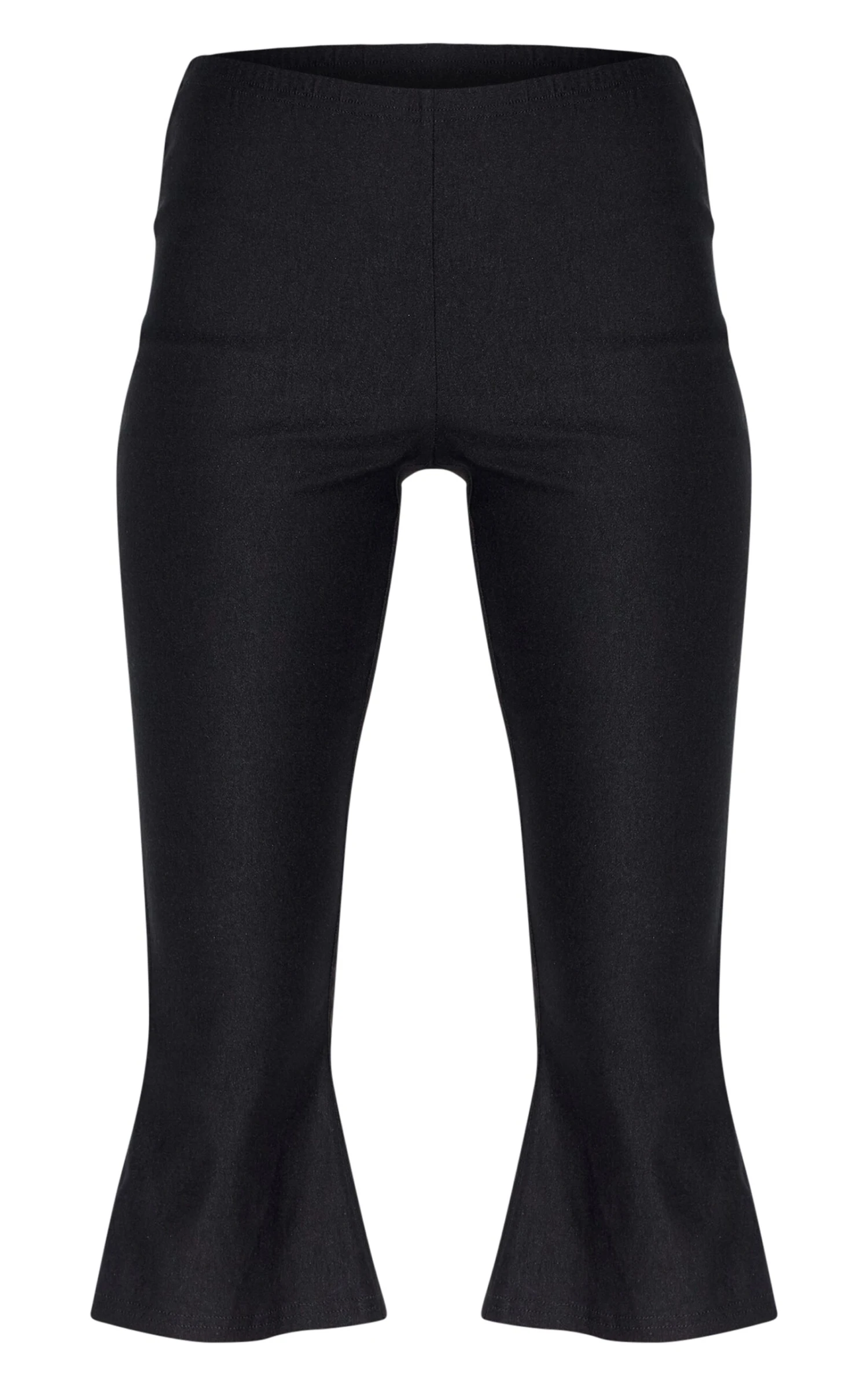 Prettylittlething Black Stretch Woven Flared Capri Leggings 5 Prettylittlething Black Stretch Woven Flared Capri Leggings - Image 5