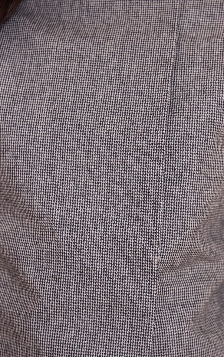 Grey Dogtooth Print Cropped Jacket 4 Grey Dogtooth Print Cropped Jacket - Image 4