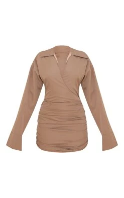 Prettylittlething Mushroom Plunge Deep Cuff Shirt Dress -Pretty Little Thing Shop 4884218b02044a8743f2d2fb820d8024d5b3bf96 CNM7501 5 mushroom plunge deep cuff shirt dress