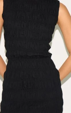 Prettylittlething Black Boat Neck Shirred Bodycon Dress -Pretty Little Thing Shop 488d7b3f203bd767cada8f72e6cb1a06bdb19e8c CNM3570 4 black boat neck shirred bodycon dress