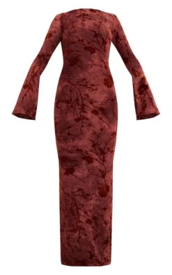 Prettylittlething Burgundy Floral Devore Long Sleeve Maxi Dress -Pretty Little Thing Shop 489073eec6e9f90af1b693c47aa45b1168a0db57 cni4374 5
