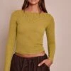 Prettylittlething Olive Towelling Fine Knit Top