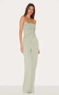 Prettylittlething Sage Green Ruch Pointed Corset Bandeau Jumpsuit -Pretty Little Thing Shop 4a98637f18046d387fa6ca7461ded7f34b2a4365 CNI2826 3 sage green ruch pointed corset bandeau jumpsuit