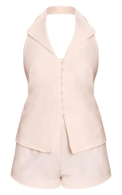 Buttercream Collar Button Down Detail Romper -Pretty Little Thing Shop 4aa03de8a9c7b294b4f991d4f3b5f2a03a2ae996 CNO0471 5 buttercream collar button down detail playsuit