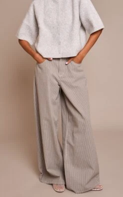 Prettylittlething Khaki Pinstripe High Waist Denim Jeans -Pretty Little Thing Shop 4aef29c4898d0ddf826452db82ca33d420595ecf CNN6723 2 khaki pinstripe high waist denim jeans