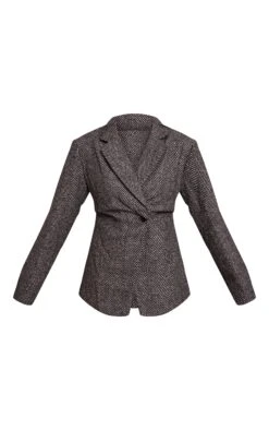 Prettylittlething Grey Herringbone Gathered Cinched Waist Blazer 9 Prettylittlething Grey Herringbone Gathered Cinched Waist Blazer -Pretty Little Thing Shop 4afb6cd722e69eb0b1cd013043b5c67159b57590 CNN8558 5 grey herringbone gathered cinched waist blazer