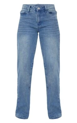 Prettylittlething Mid Blue Wash Straight Leg Denim Jeans -Pretty Little Thing Shop 4b4a940a872d260e843acac7f2f0e143e991648c cnh3591 5