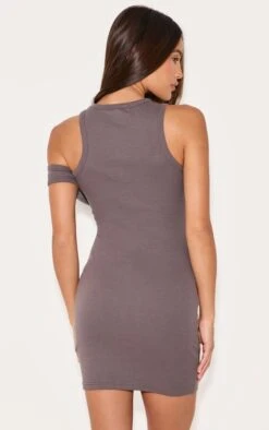 Prettylittlething Dark Grey Asymmetric Ribbed Bodycon Dress -Pretty Little Thing Shop 4bd1259966b767382a0c3acb62f2f120c62f1505 CNM1338 2 dark grey asymmetric ribbed bodycon dress