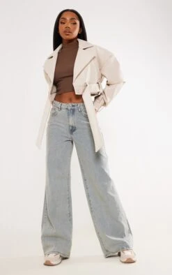 Prettylittlething Stone Oversized Belted Hem Cropped Biker Jacket -Pretty Little Thing Shop 4c1ee512273914857e1a7ac3e74bd7619bdaf76f CNC0203 3 stone oversized belted hem cropped biker jacket