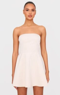 Prettylittlething Cream Satin Bandeau Bow Back Shift Dress -Pretty Little Thing Shop 4c2cb6fa5145b20e18d6d39687eb70fedc31e4ca cnl4663 2