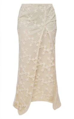 Prettylittlething Cream Floral Textured Thigh High Split Maxi Skirt -Pretty Little Thing Shop 4c780bb3501972b2734dfe7a8f817afde065d308 cnh8560 5