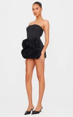 Prettylittlething Black Oversized Rose Detail Bandeau Skort Romper -Pretty Little Thing Shop 4caa70726dfc683821bb5bd55a0a6fad57b45a7e cnk8171 3