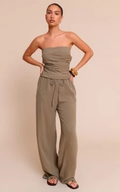 Prettylittlething Khaki Textured Bandeau Top -Pretty Little Thing Shop 4cca237e3e7a806aee10ce3635c729cf7cf7b9ba CNM9988 3 khaki textured bandeau top