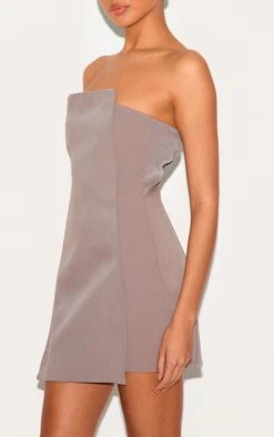 Prettylittlething Mushroom Woven Panel Detail Bandeau Mini Dress -Pretty Little Thing Shop 4cd516f23f2f02ee6acf40b89b6f64c3322781a5 cnl9087 4