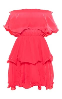 Prettylittlething Red Chiffon Bardot Ruffle Tiered Dress -Pretty Little Thing Shop 4d22c73fef3ff93cc9b8e6f3811f284b748bc317 cly2519 5