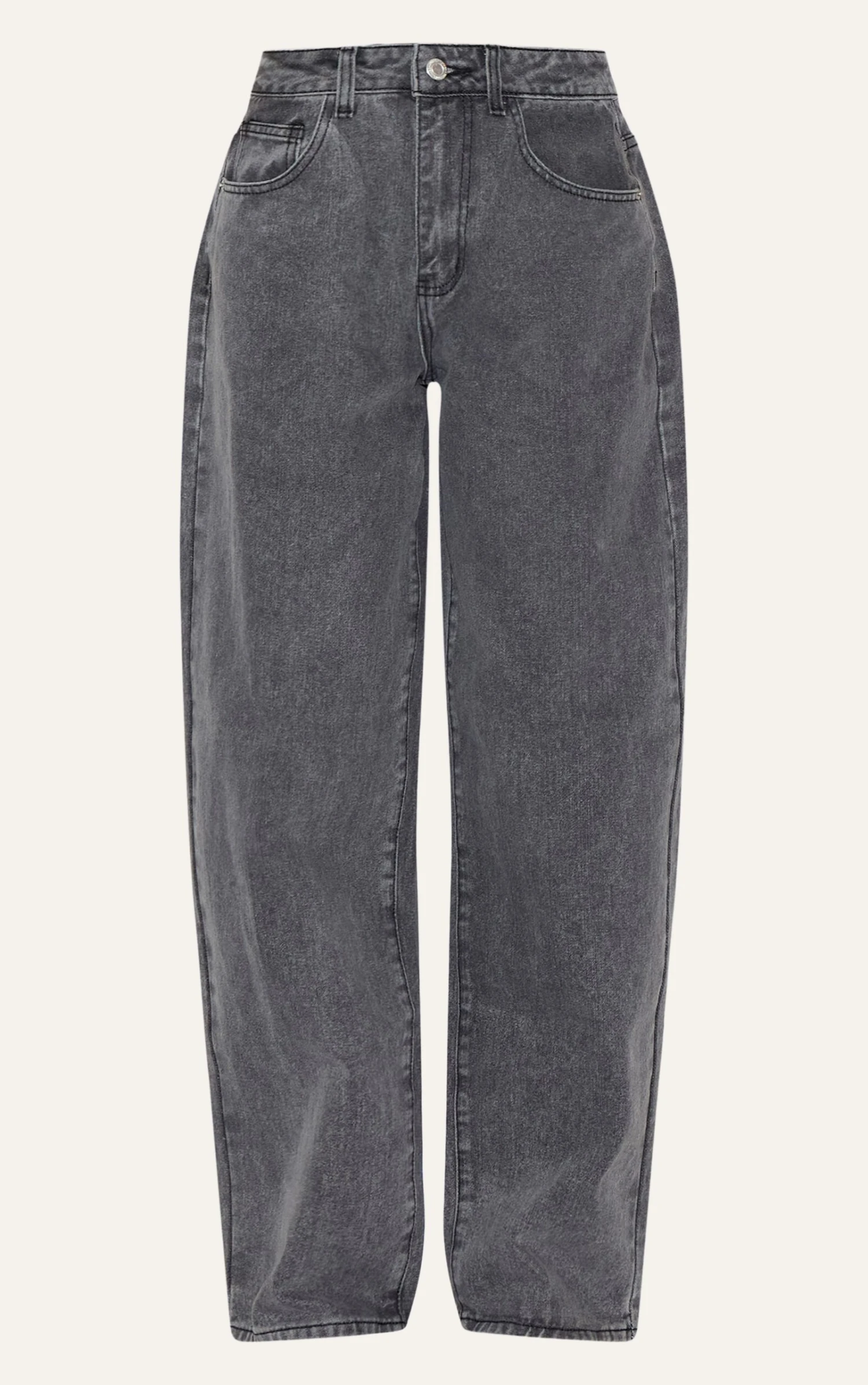 Prettylittlething Washed Grey Dipped Back Waistband Boyfriend Jeans 5 Prettylittlething Washed Grey Dipped Back Waistband Boyfriend Jeans - Image 5