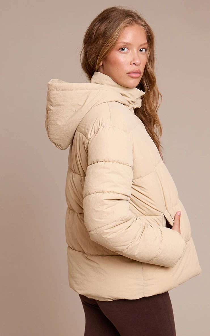 Stone Hooded Puffer Jacket 2 Stone Hooded Puffer Jacket - Image 2