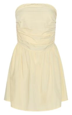Prettylittlething Lemon Bandeau Ruched Detail Shift Dress -Pretty Little Thing Shop 4dd7a56d4fd10fa4e05d4a8d7ffaddce97085663 CNM1520 5 lemon bandeau ruched detail shift dress