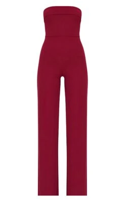 Prettylittlething Burgundy Crepe Fold Over Detail Wide Leg Jumpsuit -Pretty Little Thing Shop 4e4d0874b78583514e28c6fca97e7b2469cd77de cnl0549 5