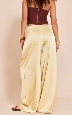 Prettylittlething Lemon Pleated Satin Wide Leg Pants -Pretty Little Thing Shop 4ea048cc9c6e4fd842b1107ad384d65393bd25ff CNN7272 3 lemon pleated satin wide leg trousers