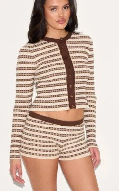 Prettylittlething Chocolate Stripe Knitted Shorts -Pretty Little Thing Shop 4ea9f12d31585892caf8d865c6805a9c5079ad09 CNM9201 5 chocolate stripe knitted shorts