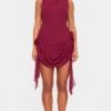 Prettylittlething Burgundy Chiffon Boat Neck Drape Detail Mini Dress -Pretty Little Thing Shop 4ed1a08a08bdc4064d367d59dba92021d7b80798 cnl6559 1