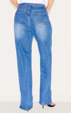 Prettylittlething Mid Blue Wash L30 Denim Split Hem Jeans -Pretty Little Thing Shop 4eebb6eec5de53100ef4381eb38e47a4c8d634a8 CMU3593 3 mid blue wash l30 denim split hem jeans