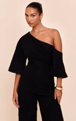 Prettylittlething Black Woven Asymmetric Short Sleeve Wide Leg Jumpsuit -Pretty Little Thing Shop 4ef253484c27d32517e63ba96adb4a319dd14b45 CNN7769 4 black woven asymmetric short sleeve wide leg jumpsuit