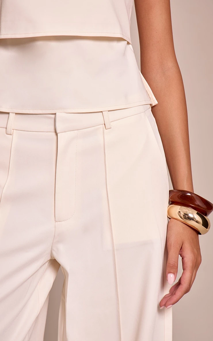 Cream Pintuck Tailored Pant 4 Cream Pintuck Tailored Pant - Image 4
