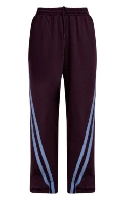 Prettylittlething Plum Contrast Striped Wide Leg Sweatpants -Pretty Little Thing Shop 4f13a1def067677cebef1ddd2d81dfec7a31d06b CNO4566 5 plum contrast striped wide leg joggers