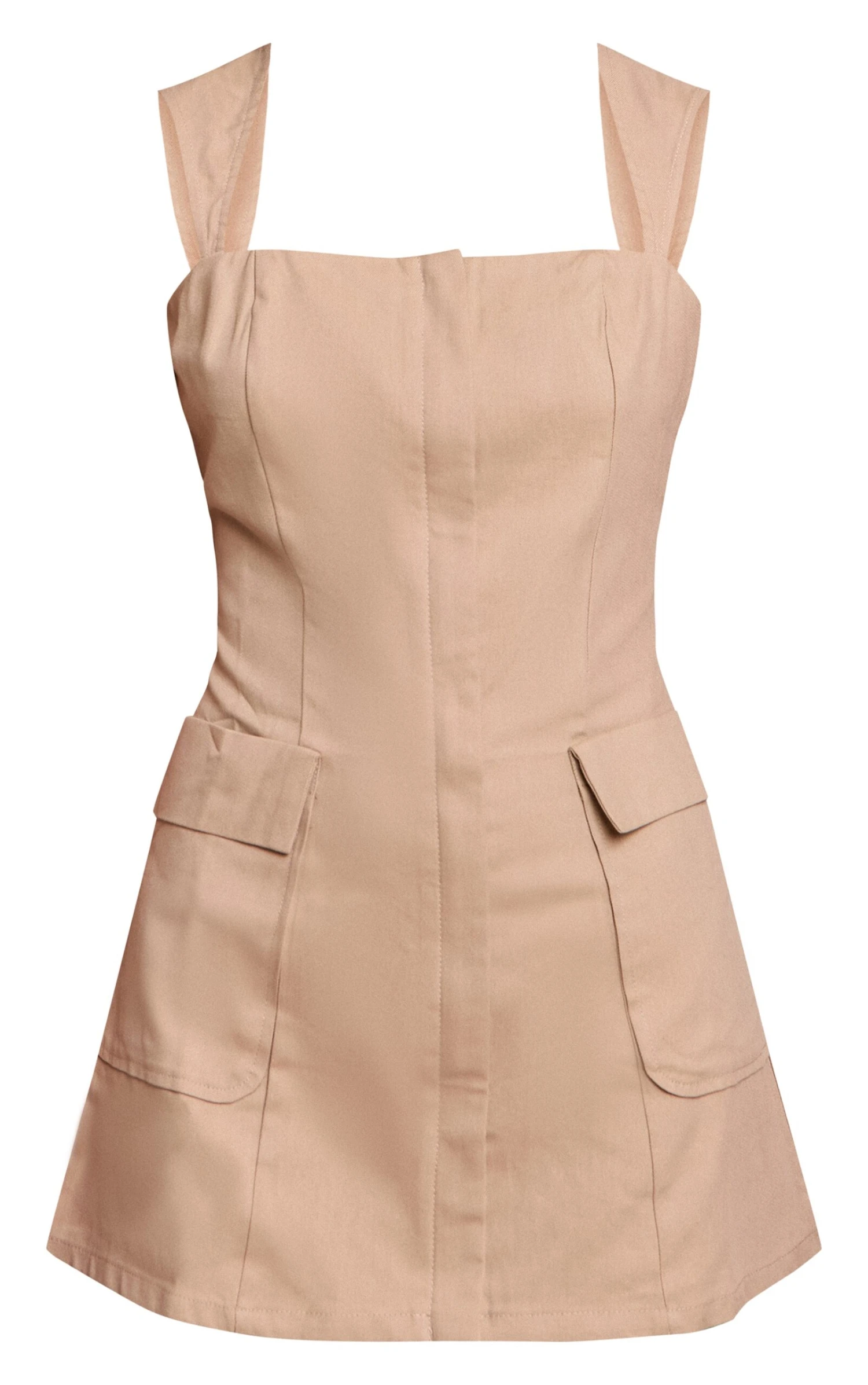 Stone Zip Up Pocket Detail Bodycon Dress 5 Stone Zip Up Pocket Detail Bodycon Dress - Image 5