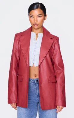 Prettylittlething Cherry Red Textured Faux Leather Blazer -Pretty Little Thing Shop 4ffd98f67c742481d57fdeb411df76e3767a0f3b cnj9070 3