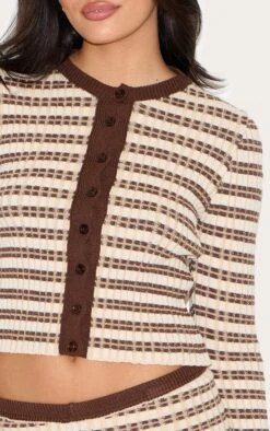 Prettylittlething Chocolate Stripe Knitted Cardigan -Pretty Little Thing Shop 504d42d89594c910d9453f3a39a3866253259f81 CNM9203 4 chocolate stripe knitted cardigan