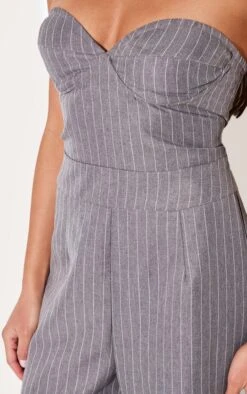 Prettylittlething Grey Pinstripe Bandeau Corset Straight Leg Jumpsuit 8 Prettylittlething Grey Pinstripe Bandeau Corset Straight Leg Jumpsuit -Pretty Little Thing Shop 5069600ead1020f49ed1a22713ab99557351f9a0 cnl7479 4