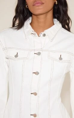 Prettylittlething White Contrast Stitch Long Sleeve Cinch Waist Denim Jacket 8 Prettylittlething White Contrast Stitch Long Sleeve Cinch Waist Denim Jacket -Pretty Little Thing Shop 50aaf22631377a95ca657e21896b6359a6e8161c CNM0827 4 white contrast stitch long sleeve cinch waist denim jacket